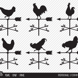 Weather Vane Bundle SVG, Cut File, Country Shirt Design, Chicken, Rooster, Barn, Farmhouse, Farm Life, Ranch, Cricut, Silhouette, DXF, PNG