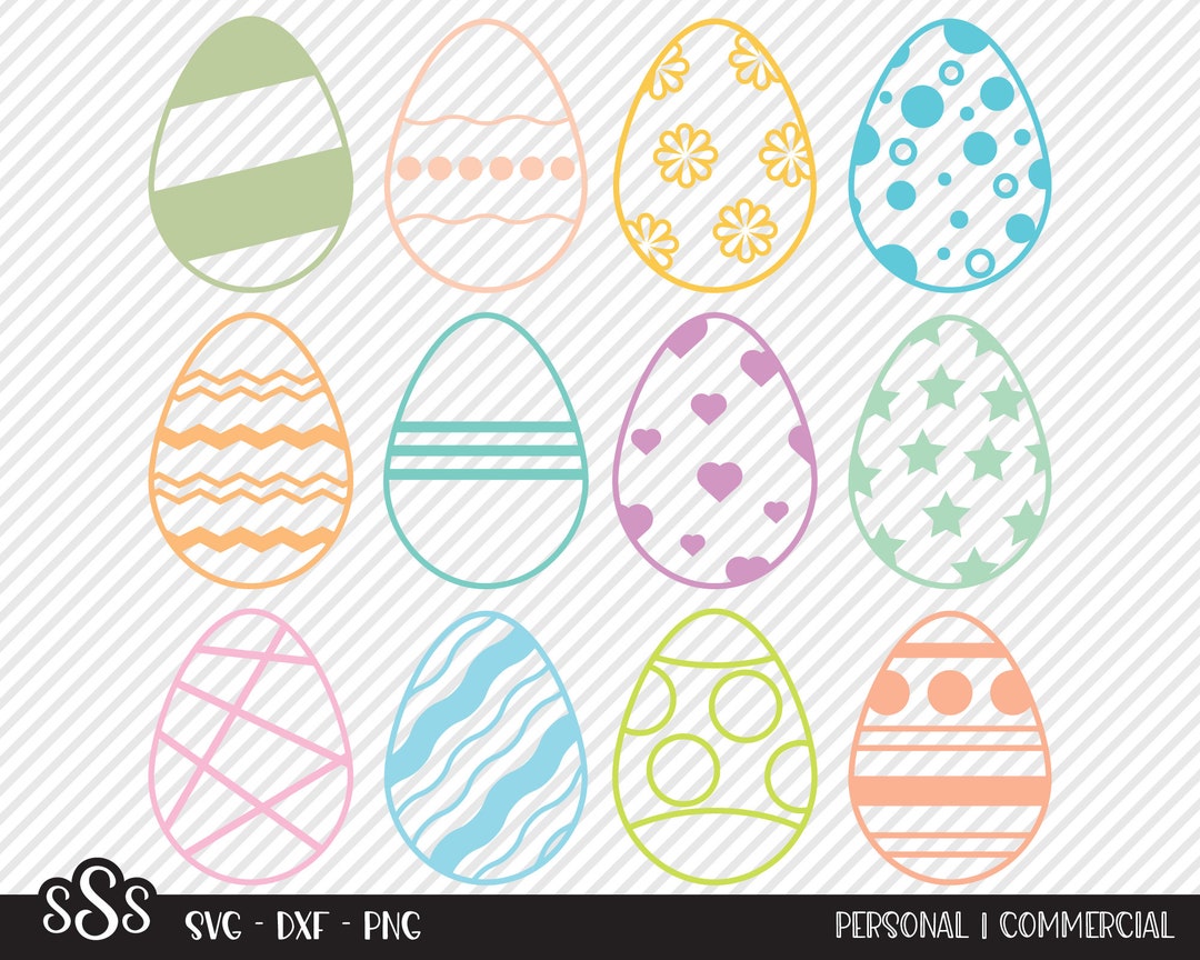Easter Egg Bundle SVG, Cut Files, Holiday Shirt Design Assets, Spring ...