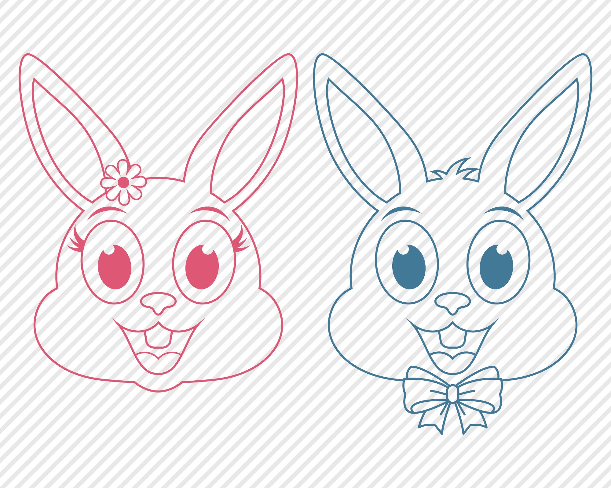 Easter Bunny Bundle SVG, Cut Files, Holiday Shirt Design, Rabbit Ears ...