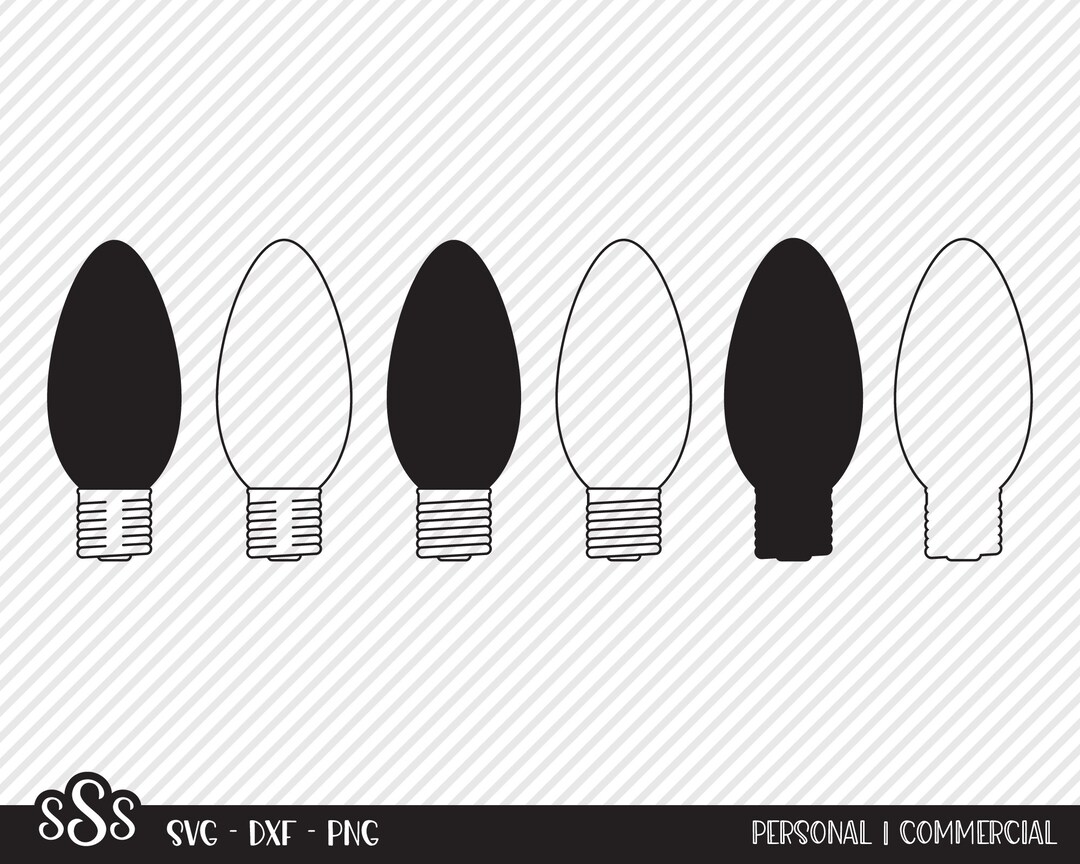 Christmas Light Bulb Bundle SVG, Cut File, Holiday Shirt Design Assets