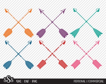 Tribal Arrow Bundle SVG, Cut Files, Camping Shirt Designs, Hippie Arrows Cross, Outdoor Woodland, Camp Life, Cricut, Silhouette, DXF, PNG