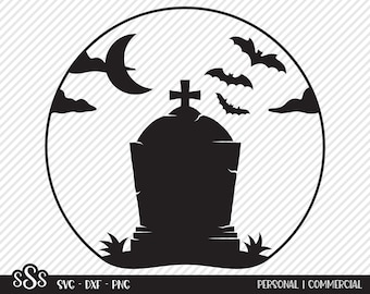 Spooky Tombstone SVG, Cut File, Halloween Shirt Design, Graveyard Rip Gravestone, Haunted House Decor, Cross, Cricut, Silhouette, DXF, PNG