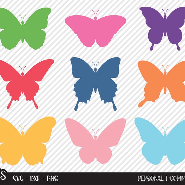 Butterfly Bundle SVG, Cut Files, Butterflies, Shirt Design Assets, Spring Home Decor, Summer Outdoors, Insect, Cricut, Silhouette, DXF, PNG