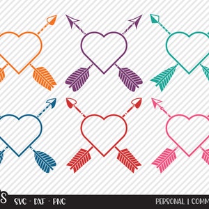 Tribal Heart Arrow Bundle SVG, Cut Files, Camping Shirt Design, Hippie Arrows Cross, Valentines Day, Camp Life, Cricut, Silhouette, DXF, PNG