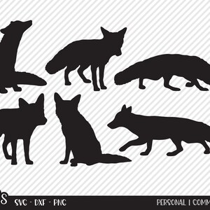 Fox Bundle SVG, arquivo cortado, recursos de design de camisas de vida selvagem, animal selvagem, raposas vermelhas fofas, animais de zoológico, patas, cricut, silhueta, DXF, PNG