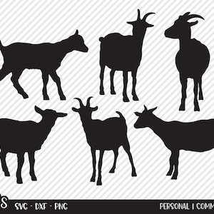 Goat Bundle SVG, Cut File, Country Shirt Design Assets, Billy Goats, Buck, Doe, Ranch Life, Farmhouse Decor, Cricut, Silhouette, DXF, PNG