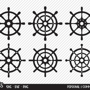 Ship Captain Wheel Bundle SVG, Cut File, Summer Shirt Design Assets, Beach Life, Boat Vacation, Sea Cruise, Cricut, Silhouette, DXF, PNG