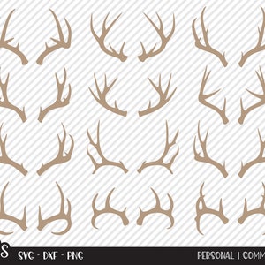 HirschGeweih Bundle SVG, Schnittdatei, Outdoor Shirt Design, White Tail, Buck Horns, Jagdhütte Dekor, Cricut, Silhouette, DXF, PNG
