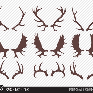 Geweih Bundle SVG, geschnitten Datei, Outdoor-Shirt-Design-Assets, weiße Schwanz Hirsch, Elch, Elch, Buck Hörner, Kabine Dekor, Cricut, Silhouette, DXF, PNG