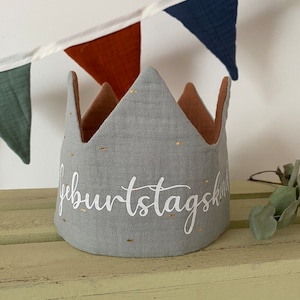 Geburtstagskrönchen Geburtstagskrone Kleindkind Stoffkrone personalisiert