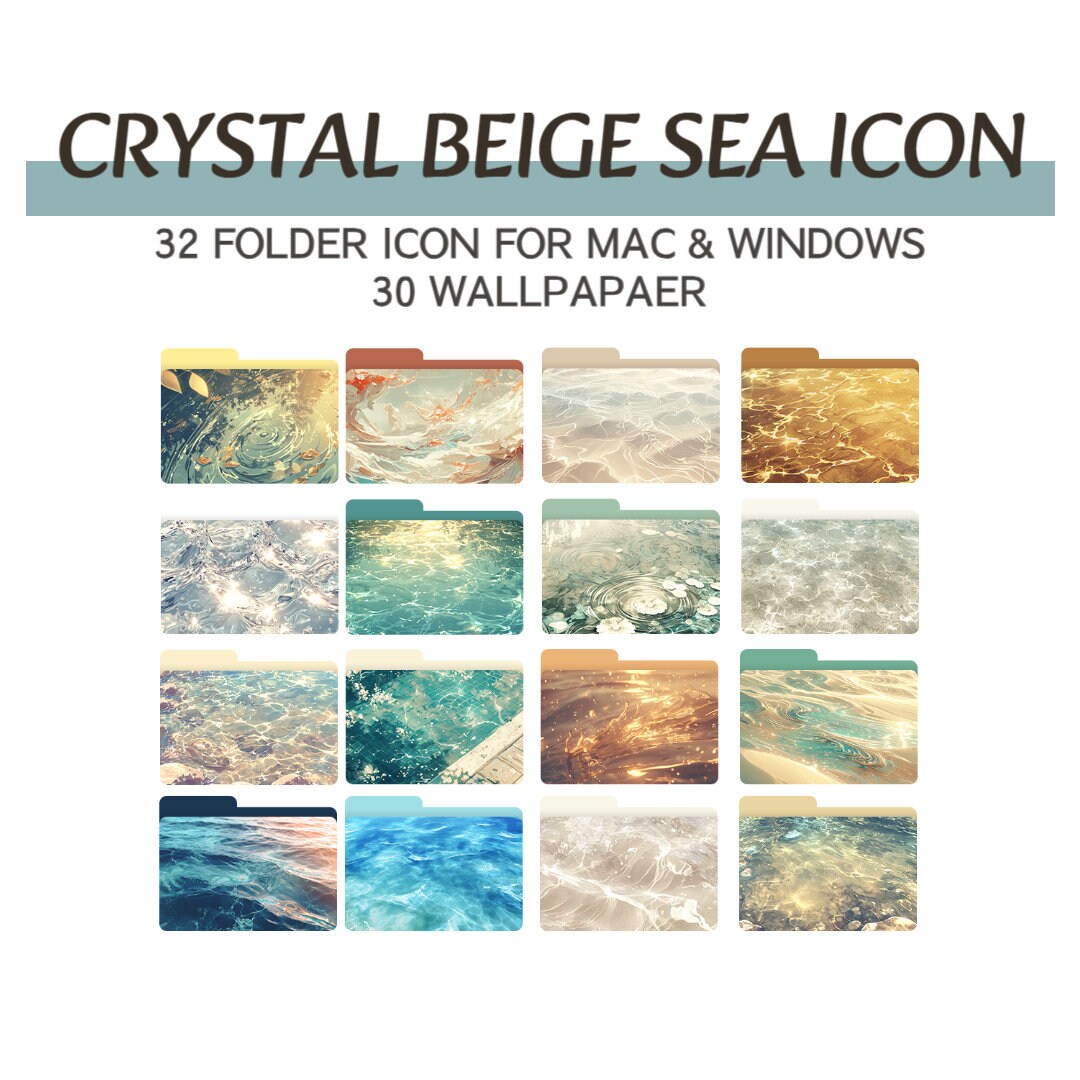 Crystal Beige Sea Folder Icon and Wallpaper Bundle, Ico for Windows ...