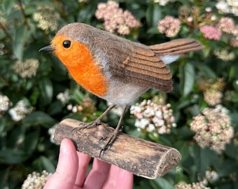 Needle Felted Robin, Robin Ornament, Felt Art, Felted Bird, Felt Bird