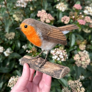 Needle Felted Robin, Robin Ornament, Felt Art, Felted Bird, Felt Bird image 1