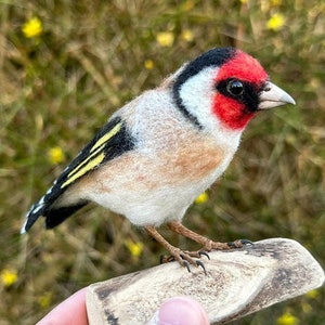 Needle Felted Goldfinch, Goldfinch Ornament, Felt Art, Felted Bird, Felt Bird