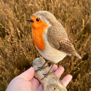 Needle Felted Robin, Robin Ornament, Felt Art, Felted Bird, Felt Bird image 7