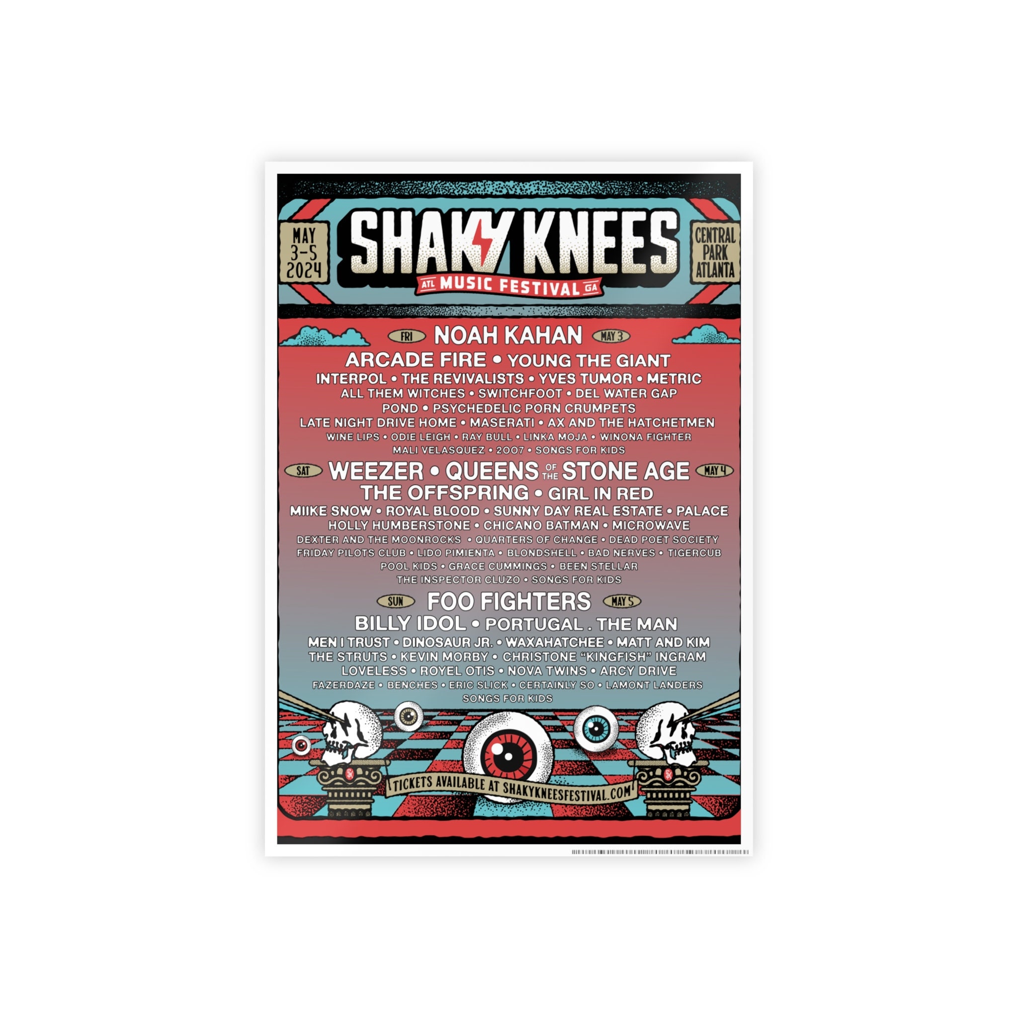 Shaky Knees 2024 Line up Gloss Posters Etsy