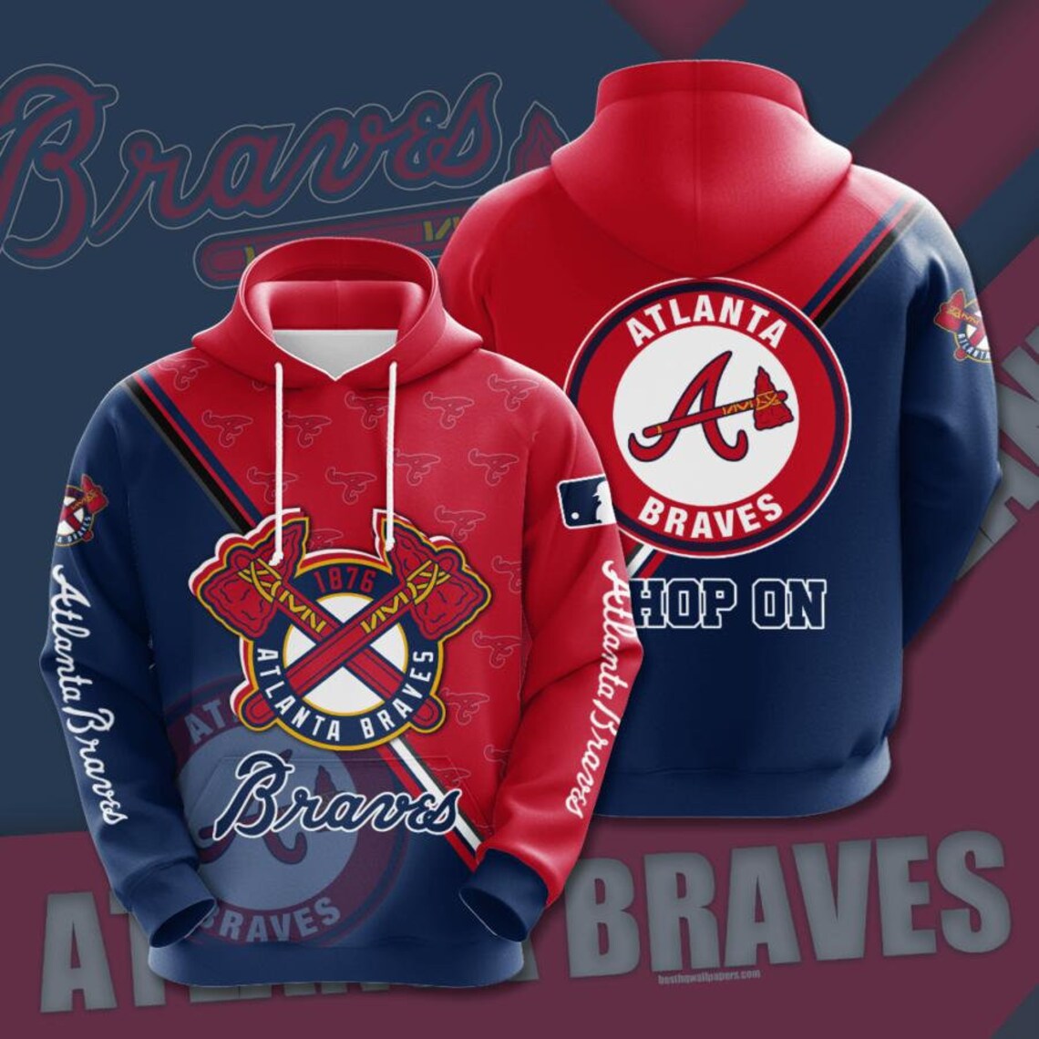 MLB Atlanta Braves Hoodie 3D NEW Hoodies & Sweatshirts Etsy