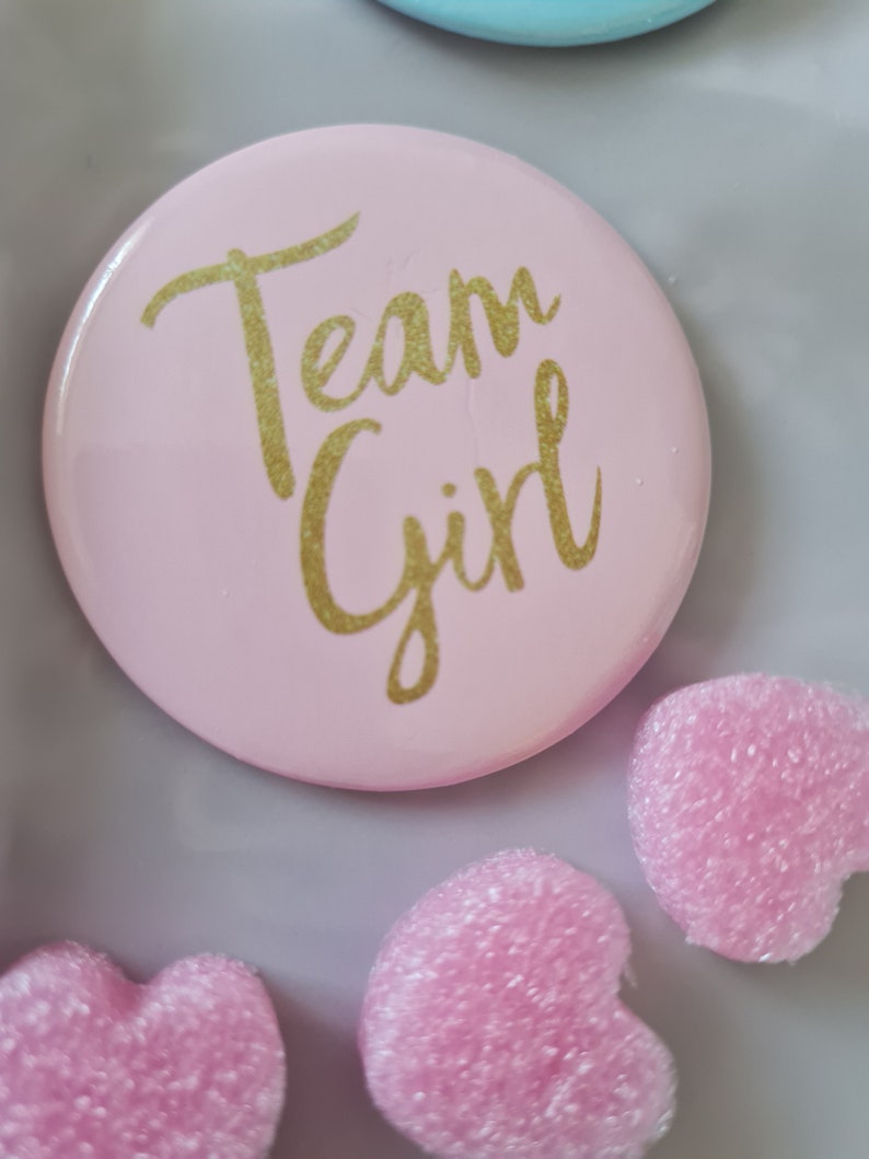 30 Spille Gender Reveal – Set Distintivi Team Boy E Team Girl Per Feste Baby Shower (blu E Rosa) - 5