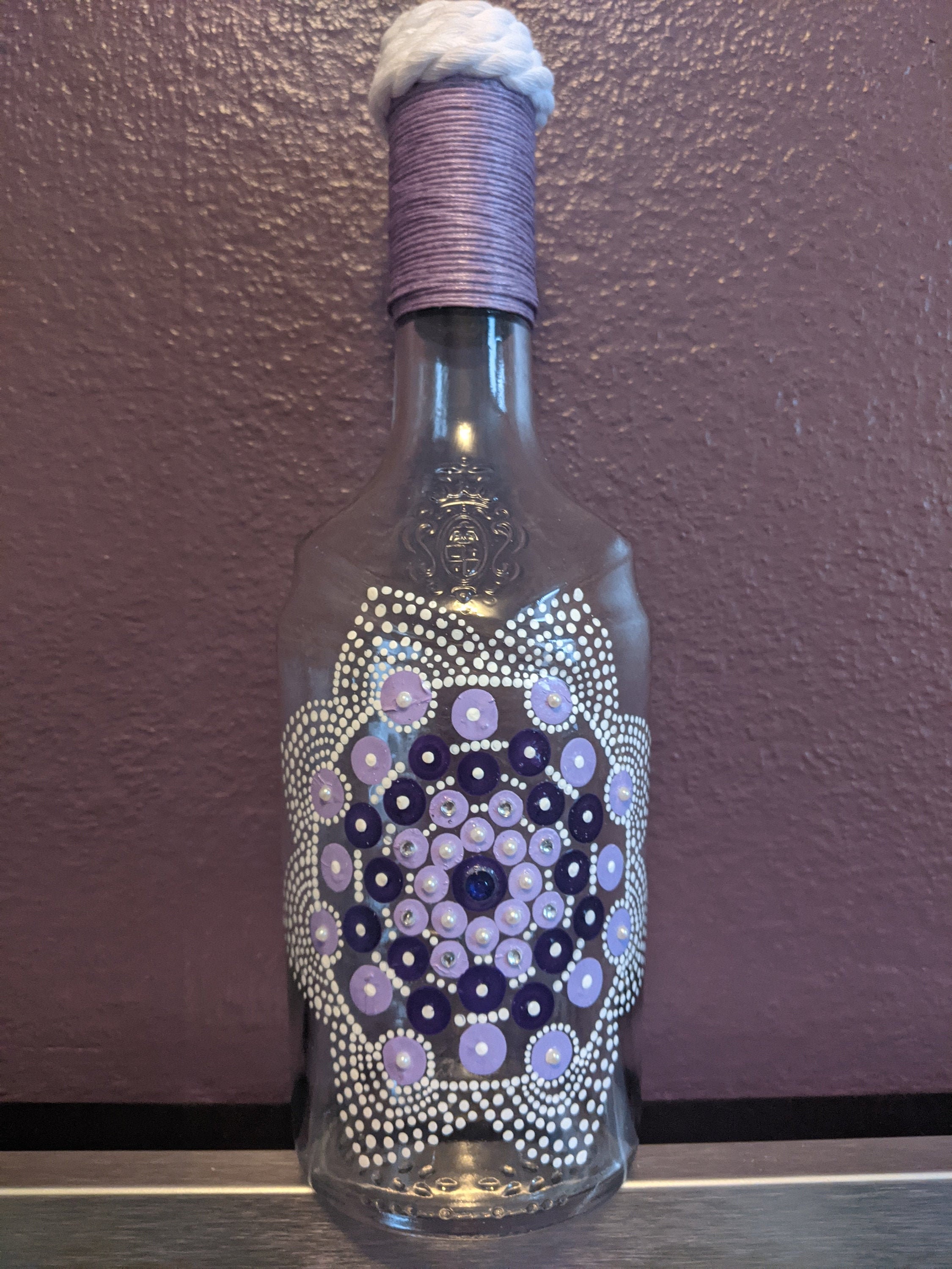 Decorative Light Up Glass Bottle Etsy