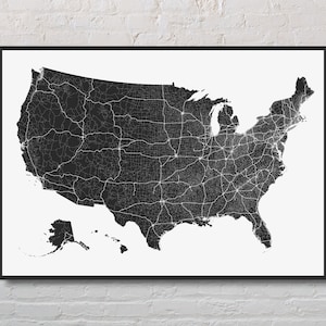 Carte routière imprimable des États-Unis