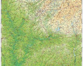 Physical Map of Alabama (Adobe Illustrator, PDF)