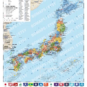 Politieke kaart van Japan (Adobe Illustrator, pdf)