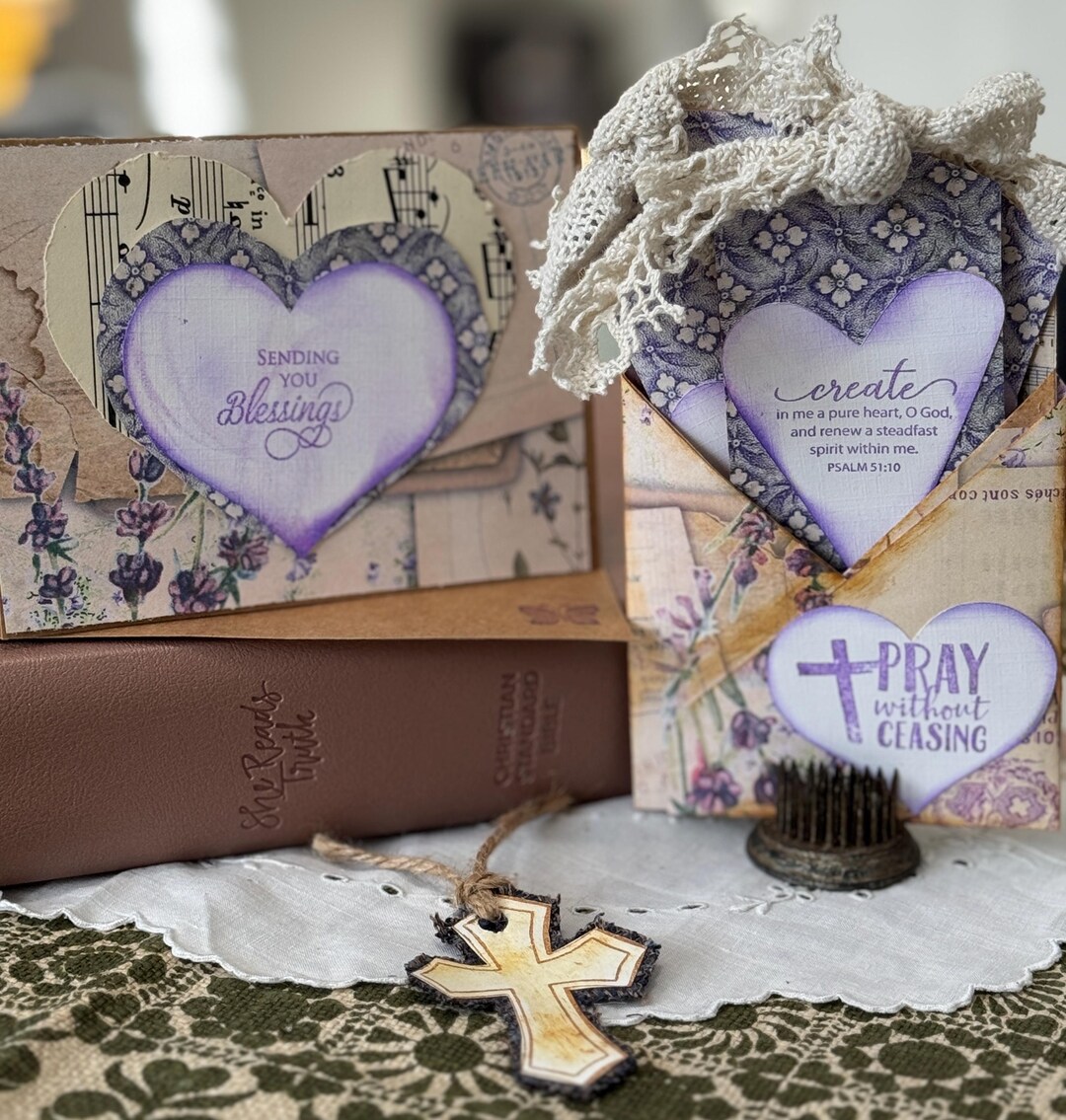 Handmade Christian Card & Prayer Pocket Set - Etsy
