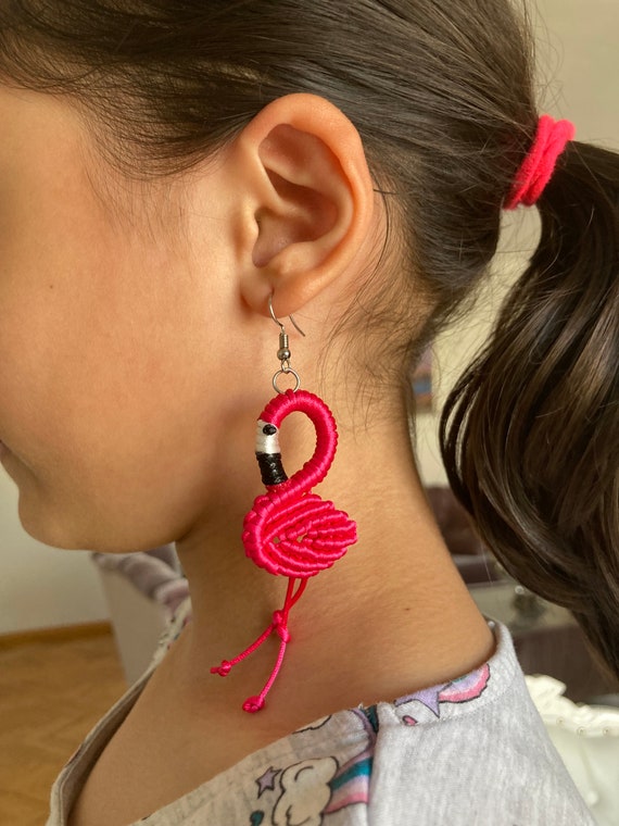 Flamingo dangle shop earrings