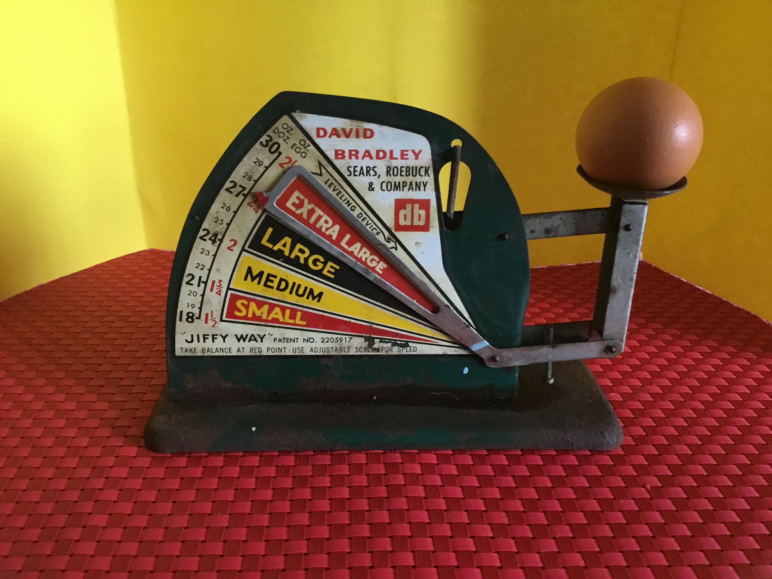 Vintage / Antique Sears, Roebuck Jiffy Way Egg Scale