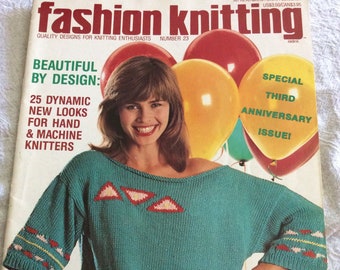 Vintage February 1986 Fashion Knitting Pattern Magazine Back Issue Vol 5 Issue #1 Women’s Sweaters Cardigans Pullovers Short Long Sleeve