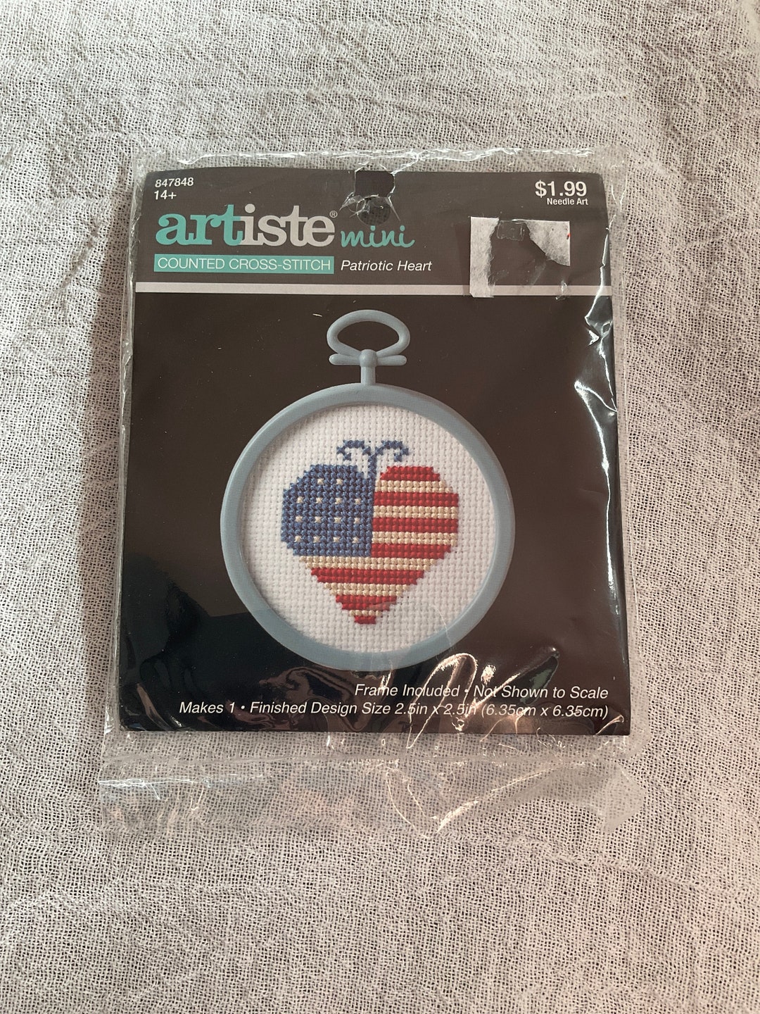 New Artiste Mini Counted Cross Stitch Kit Patriotic Heart Etsy