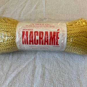 New Sealed 50 yards 6mm Polypropylene Braided Macrame Cord Mustard Yellow Crafts