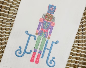 Nutcracker hand towel, pastel or traditional, personalization available