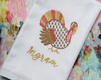 Herend Turkey hand towel, personalization available