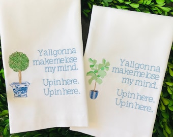 Grandmillenial hand towel, embroidered  cotton hand towel with DMX lyrics