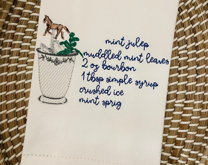 Featured listing image: Mint Julep Derby Hand Towel