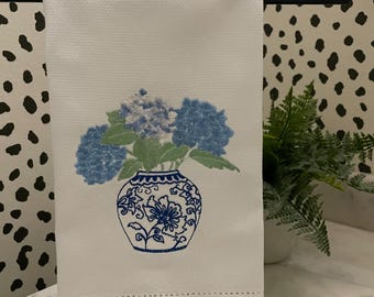 Grandmillenial Hydrangea, Sunflower, or Tulip  Hand towel
