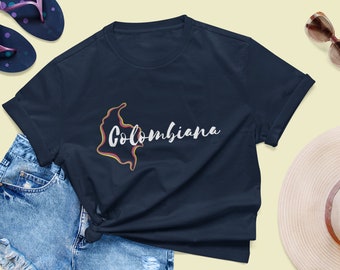 Colombiana Shirt, Latina Shirt, Latina Gift, Colombiana T-shirt, Vrouwen Korte Mouw Tee, Colombiana Gift, Latina T-shirt, Colombiaanse Trots
