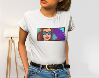 Pop Art Shirt, Aesthetic T Shirt, Minimal Top, Graphic Shirt, Pop Art Clothing, Comic Print, Comic Woman, Vintage Art, Pop Art Tee