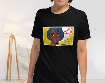 Pop Art Shirt, Aesthetic T Shirt, Minimal Top, Graphic Shirt, Pop Art Clothing, Comic Print, Comic Woman, Vintage Art, Pop Art Tee
