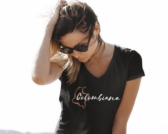 Colombiana Shirt, Latina Shirt, Latina Gift, Colombiana T-shirt, Vrouwen V-hals Tee, Colombiana Gift, Latina T-shirt, Colombiaanse Trots