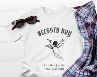 Blessed Boy, Baby Angel Shirt, Soft Grunge Shirt, Goth Tee, Cherub Shirt, Renaissance Shirt, Aesthetic Shirts, Angel Tee, Cherub T-Shirt