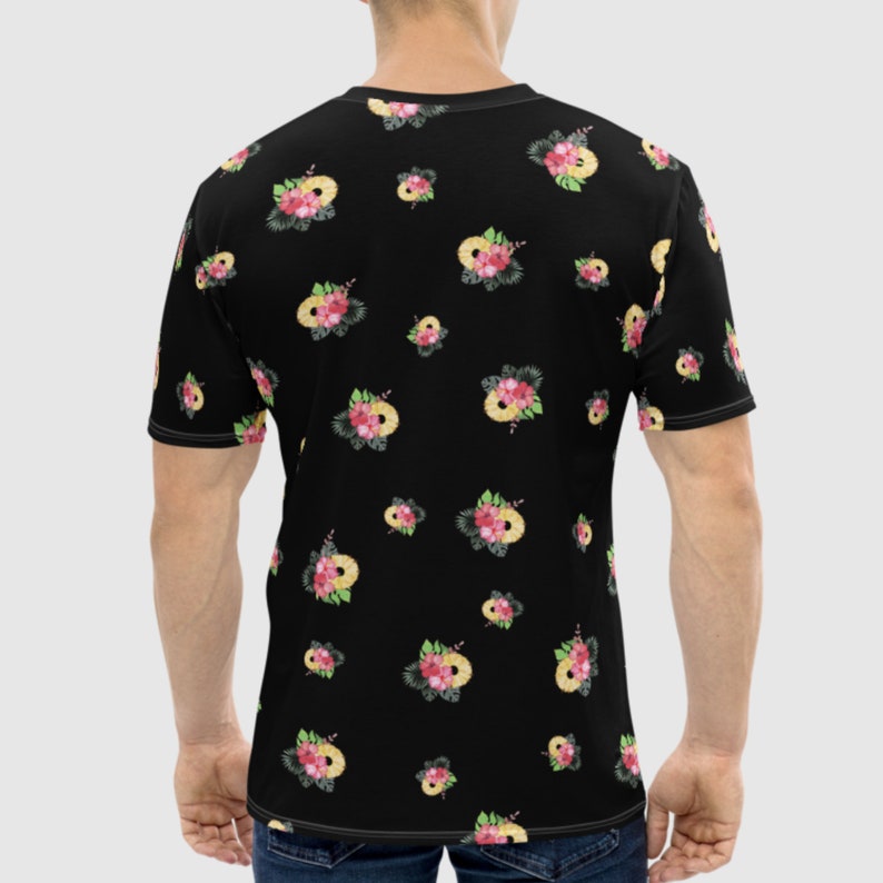 Floral Shirt for Men, Flower Allover Print Men Tshirt, Tropical Men