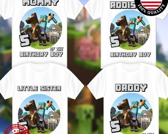Minecraft Birthday Shirt Etsy
