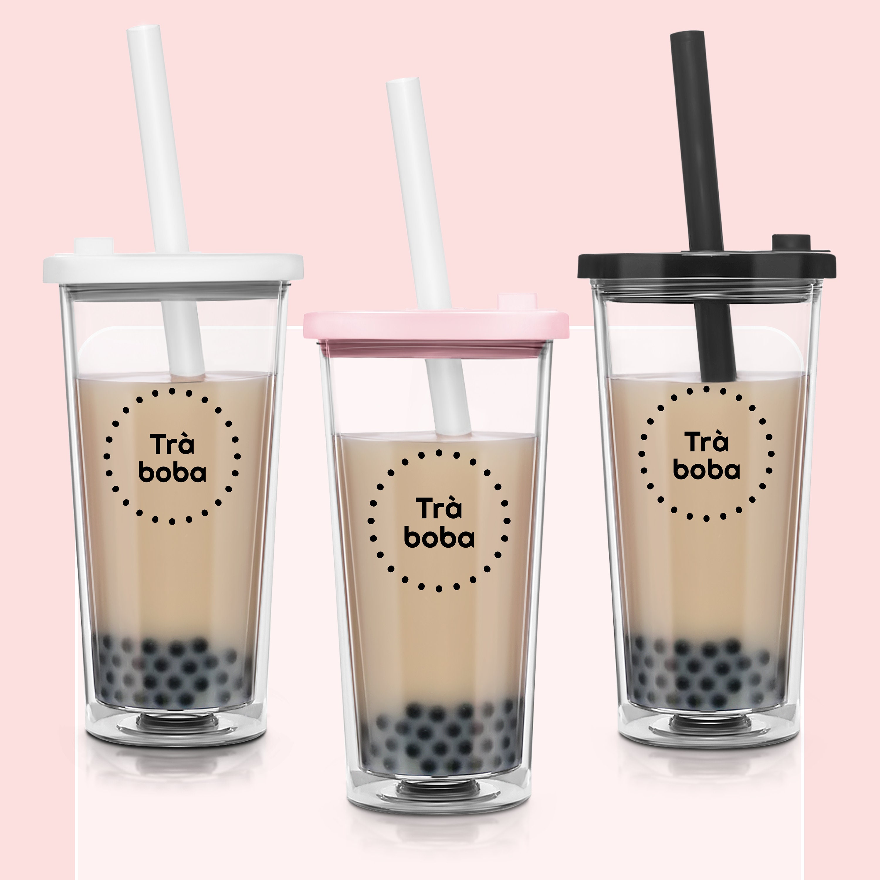 MOODIE Reusable Boba Cup, Bubble Tea Cup, Smoothie Cup With Lid
