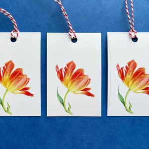 Frühling Geschenkanhänger. Set von 3 Blumen Tags, handgemachte botanische Etiketten, Geschenkanhänger für Geburtstagsgeschenk, Geschenkanhänger für Briefpapier, Hochzeitsgeschenk