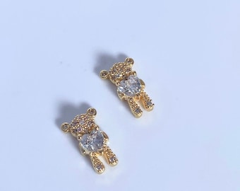 2 Stück Nagel Charms Teddybär