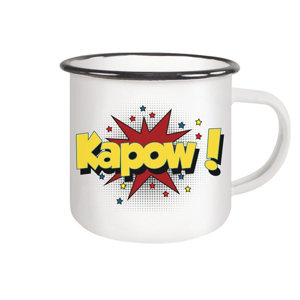 Enamel cup : Kapow ! - Enamel cup (Black)