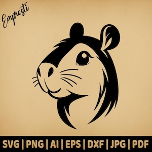 Cartoon Capybara Portrait | Commercial Use Vector Graphics | Svg, Png, Dxf, Eps, Pdf, Ai, Jpg Formats | Sublimation, Laser, Logo, Lightburn