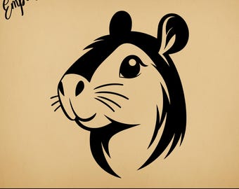 Cartoon Capybara Portrait | Commercial Use Vector Graphics | Svg, Png, Dxf, Eps, Pdf, Ai, Jpg Formats | Sublimation, Laser, Logo, Lightburn